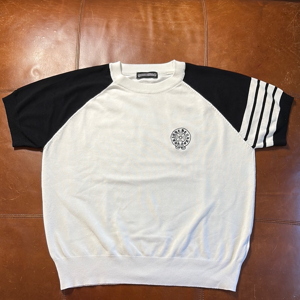 Designer-Inspired Black & White Cotton Blend Knit Fabric Lightweight Sweater